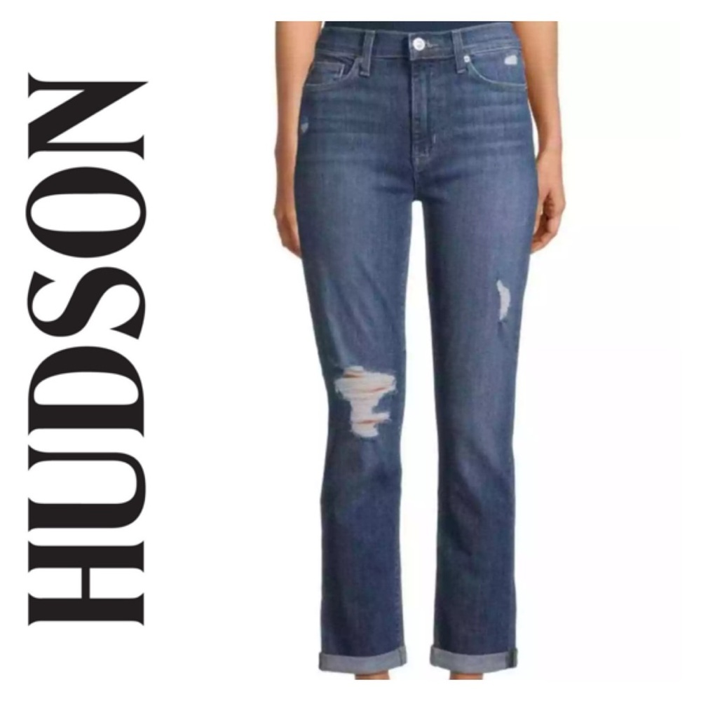 HUDSON Blair High Rise Straight Cropped Jeans Size 26